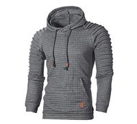 Sudadera con capucha para hombre, ajuste delgado, con capucha, para gimnasio, entrenamiento, casual, ropa deportiva, con cordón, de manga larga, color sólido, suéter de punto para caminar al aire