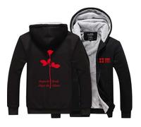 Sudadera con Capucha para Hombre Chaquetas para Depeche-Mode Estampado De Manga Larga para Parejas Ropa De,clásica,Informal,de algodón, Black||L
