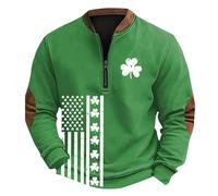 Sudadera con capucha para hombre, clásica, sin capucha, forro polar, informal, a la moda, holgada, con estampado 3D, con cremallera, manga larga, suave y cómoda, para adultos, verde, 3XL
