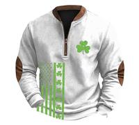 Sudadera con capucha para hombre, clásica, sin capucha, forro polar, informal, a la moda, holgada, con estampado 3D, con cremallera, manga larga, suave y cómoda, para adultos, blanco, M
