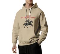 Sudadera con capucha para hombre con bolsillo, diseño de caballero del Día de San Jorge, sudadera ligera de gran tamaño, chaqueta con cordón y bolsillos, ropa de calle básica, camiseta de manga larga