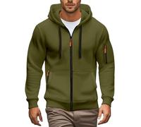 Sudadera con capucha para hombre, con cordón, color liso, camuflaje, con cremallera, sudadera de forro polar para hombre, sudadera con capucha pesada con cremallera, sudadera suave con capucha