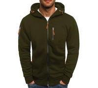 Sudadera con capucha para hombre con cremallera 2025 otoño invierno sudadera con capucha de entrenamiento con cremallera y bolsillos de manga larga casual al aire libre manga larga para hombre