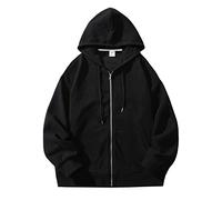 Sudadera con capucha para hombre, con cremallera completa, con capucha para hombre, chaqueta casual con cordón, sudadera de manga larga con capucha de ajuste holgado, sudadera con capucha de manga