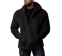 Sudadera con capucha para hombre con cremallera completa, mezcla de lana, calidez para todo tipo de climas, con diseño de capucha, sudadera de manga larga para desplazamientos, sudadera para hombre