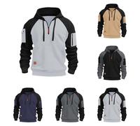 Sudadera con capucha para hombre con cremallera de 1/4, sudadera con capucha de media cremallera de manga larga con bolsillos, sudadera clásica de moda, sudadera con capucha con cordón, ajuste holgado