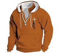 Sudadera con capucha para hombre con cremallera de un cuarto de forro polar con capucha lisa para deportes y al aire libre, ropa de calle de colores sólidos, sudaderas con media cremallera para hombre