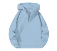 Sudadera con capucha para hombre con cremallera de un cuarto Sudadera informal de manga larga con hombros caídos cómoda sudadera atlética para uso diario deportes al aire libre ocio