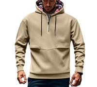 Sudadera con capucha para hombre con cremallera de un cuarto - Sudaderas tipo polo para hombre para invierno - Chaqueta de manga larga, sudaderas con bolsillos, abrigos de invierno de manga larga