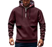 Sudadera con capucha para hombre con cremallera de un cuarto - Sudaderas tipo polo para hombre para invierno - Chaqueta de manga larga, sudaderas con bolsillos, abrigos de invierno de manga larga