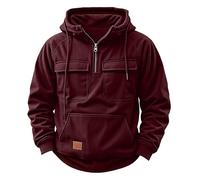 Sudadera con capucha para hombre, con cremallera de un cuarto y bolsillos múltiples, cálida y cómoda, sudadera con capucha para entrenamiento, gimnasio, sudadera con capucha para trabajo y uso