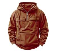 Sudadera con capucha para hombre, con cremallera de un cuarto y bolsillos múltiples, cálida y cómoda, sudadera con capucha para entrenamiento, gimnasio, sudadera con capucha para trabajo y uso
