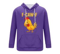 Sudadera con capucha para hombre con divertido diseño de gallo, divertida sudadera con texto en inglés «FCAW-F» con texto «F-CAW-F», Estilo D06 Púrpura, 3XL