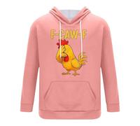 Sudadera con capucha para hombre con divertido diseño de gallo, divertida sudadera con texto en inglés «FCAW-F» con texto «F-CAW-F», Estilo D14 Rosa, 3XL
