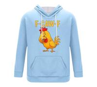 Sudadera con capucha para hombre con divertido diseño de gallo, divertida sudadera con texto en inglés «FCAW-F» con texto «F-CAW-F», Estilo D09 Azul, 3XL
