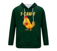 Sudadera con capucha para hombre con divertido diseño de gallo, divertida sudadera con texto en inglés «FCAW-F» con texto «F-CAW-F», Estilo D05 Verde, 3XL