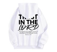 Sudadera con capucha para hombre con estampado de letras temático Jesús sudaderas con capucha para hombre de Navidad, sudaderas, sudaderas, sudaderas, sudaderas y transpirables, 01-blanco, XL