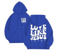 Sudadera con capucha para hombre con estampado de letras temático Jesús sudaderas con capucha para hombre, otoño, invierno, cálido, suéteres, chalecos y sudaderas, con capucha, 01-azul, XL
