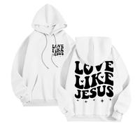 Sudadera con capucha para hombre con estampado de letras temático Jesús sudaderas con capucha para hombre, otoño, invierno, cálido, suéteres, chalecos y sudaderas, con capucha, 01-blanco, XXL