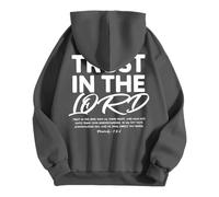 Sudadera con capucha para hombre con estampado de letras temático Jesús sudaderas con capucha para hombre de Navidad, sudaderas, sudaderas, sudaderas, sudaderas y transpirables, 01-gris oscuro, XXL