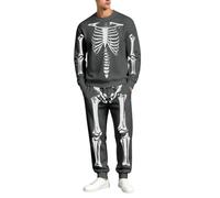 Sudadera con capucha para hombre con estampado esqueleto, sin capucha. Sud