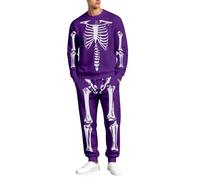 Sudadera con capucha para hombre con estampado esqueleto, sin capucha. Sud