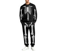 Sudadera con capucha para hombre con estampado esqueleto, sin capucha. Sud