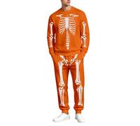 Sudadera con capucha para hombre con estampado esqueleto, sin capucha. Sud