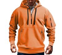 Sudadera con capucha para hombre con media cremallera para hombre, con cremallera de 1/4, casual, con cordón, sudaderas con capucha para gimnasio, deportes, cómodas sudaderas de color sólido, sudadera