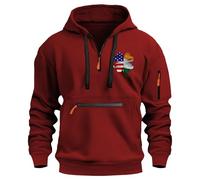 Sudadera con capucha para hombre, corte entallado, con bolsillos, estampada, a la moda, casual, de manga larga, con bolsillo, ropa de trabajo para exteriores, correr, vida diaria, rosso, 3XL