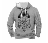 Sudadera con capucha para hombre, cuello redondo, manga larga, árbol de la vida celta, vikingos, medieval, suéter de hombre, informal, mediados de temporada, básica, sudaderas Wikinger gruesas para la