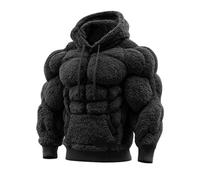 Sudadera con capucha para hombre de forro polar cepillado, estilo callejero acogedor, para invierno, manga larga, con bolsillo canguro, sudadera con capucha para hombre, sudadera con capucha, Negro