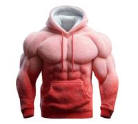 Sudadera con capucha para hombre de forro polar cepillado, estilo callejero acogedor, para invierno, manga larga, con bolsillo canguro, chándal para hombre, sudadera con capucha, Rosa., 3XL