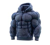 Sudadera con capucha para hombre de forro polar cepillado, estilo callejero acogedor, para invierno, manga larga, sudadera con capucha con bolsillo canguro, chaqueta para hombre, ropa deportiva para