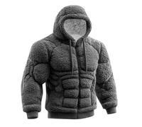 Sudadera con capucha para hombre de forro polar cepillado, estilo callejero acogedor, para invierno, manga larga, con capucha y bolsillo canguro, ropa deportiva para hombre, chaqueta de punto con