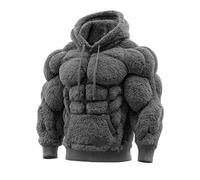 Sudadera con capucha para hombre de forro polar cepillado, estilo callejero acogedor, para invierno, manga larga, con bolsillo canguro, sudadera con capucha para hombre, sudadera con capucha, gris, M