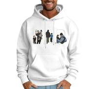 Sudadera con capucha para hombre de manga larga con cremallera y manga larga, original, personalizada, perfecta para uso diario, gimnasio, escuela, viajes y actividades al aire libre, blanco, 4XL