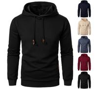 Sudadera con capucha para hombre, de manga larga, deportiva, para correr, con capucha, para fitness, informal, ligera, con capucha, monocolor, sudadera deportiva, gimnasio, trabajo, Negro , S