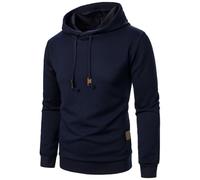 Sudadera con capucha para hombre, de manga larga, deportiva, para correr, con capucha, para fitness, informal, ligera, con capucha, monocolor, sudadera deportiva, gimnasio, trabajo, marine, XL