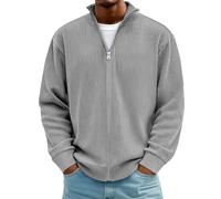 Sudadera con capucha para hombre, de punto acanalado, cuello alto, cálido, con textura, cremallera de un cuarto, sudadera con capucha, Azul marino-A, 5XL