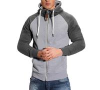 Sudadera con capucha para hombre, deportiva, sudadera con capucha para hombre, con cremallera, sudadera de manga larga, patchwork, color liso, chaqueta deportiva básica, parte superior deportiva