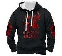 Sudadera con capucha para hombre, diseño de salpicaduras de sangre I'm Fine It's Not My Blood Sudadera Oversize de manga larga gótica para hombre para cosplay Halloween Masquerade veladas veneciana