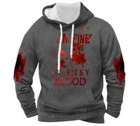 Sudadera con capucha para hombre, diseño de salpicaduras de sangre I'm Fine It's Not My Blood Sudadera Oversize de manga larga gótica para hombre para cosplay Halloween Masquerade veladas veneciana