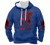 Sudadera con capucha para hombre, diseño de salpicaduras de sangre I'm Fine It's Not My Blood Sudadera Oversize de manga larga gótica para hombre para cosplay Halloween Masquerade veladas veneciana
