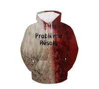 Sudadera con capucha para hombre, diseño de sangre de Halloween, con capucha, casual, divertida, con problemas resueltos, vintage, deportiva, con cordón, sudadera de manga larga, Rojo De La Sandía