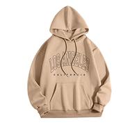 Sudadera con capucha para hombre, diseño gráfico de Los Ángeles, de manga larga, color liso, para universidad, estampado de letras gráficas Y2K, ropa preparada con capucha, ajuste holgado, esencial