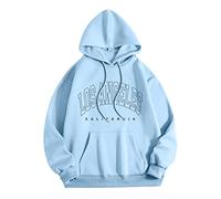 Sudadera con capucha para hombre, diseño gráfico de Los Ángeles, de manga larga, color liso, para universidad, estampado de letras gráficas Y2K, ropa preparada con capucha, ajuste holgado, esencial