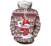Sudadera con capucha para hombre, divertida Navidad Merry Christmas 3D con impresión 3D, suéter de Navidad, informal, de manga larga, para niños, invierno, sudadera con capucha de Navidad, B4., M