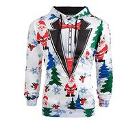 Sudadera con capucha para hombre, divertida Navidad Merry Christmas 3D con impresión 3D, suéter de Navidad, informal, de manga larga, para niños, invierno, sudadera con capucha de Navidad, D4, M