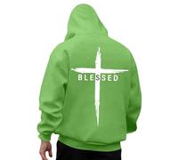 Sudadera con capucha para hombre, estampado de letras y cruz, sudaderas con capucha para hombre, tema Jesús, sudaderas, otoño, invierno, cálido, suéter, deportivo, informal, sudaderas, chalecos y